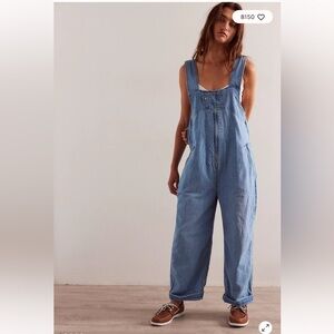 Women's Denim Overalls, Large